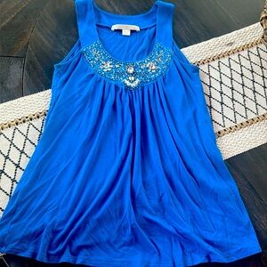 Vintage Boston Proper rhinestone embellished flowy tank.